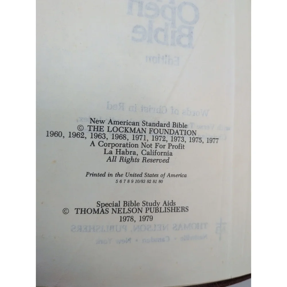RARE 1979 LOCKMAN🚨The Open Bible Nelson Maroon Genuine Leather NASB Red Letter